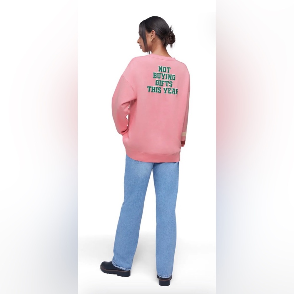 Wildfox Sweatshirt Women's Crew Neck Investing In Myself Aurora Pink XL - Picture 2 of 12